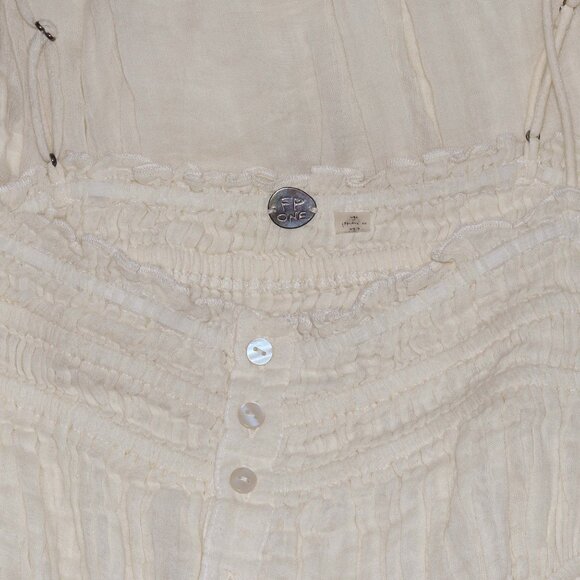 Free People FP One Lausanne Slip Smocked Buttondown Sleeveless Dress XL - Picture 8 of 8
